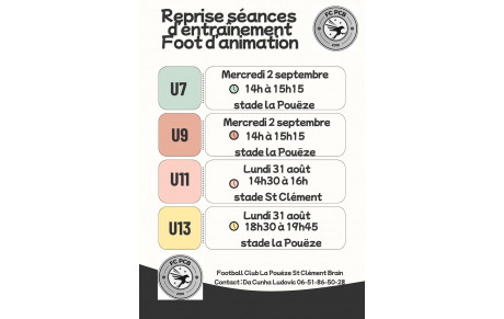Reprise des des entraînements foot animation